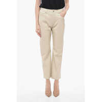 Pantaloni casual Faux Leather Vinni 5-Pockets Pants With Silver Button Femei