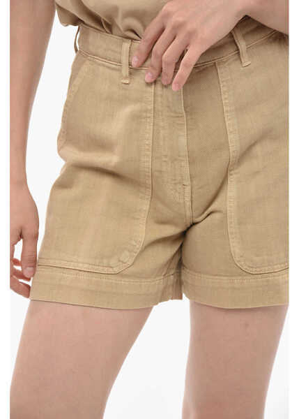 Pantaloni scurti Nine in the morning Cotton Twill Bice Shorts With Maxi Pockets Brown Femei (BM 14614604) 3