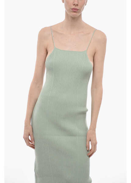 Rochii lungi AERON Ribbed Bodycon Zero 104 Longuette Dress Green Femei (BM 14614931) 4