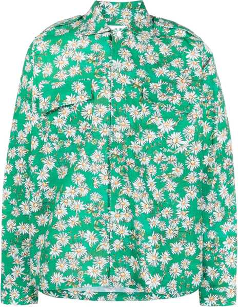 Camasi casual RHUDE Floral Print Long Sleeved Shirt Green Barbati (BM 14614964) 1