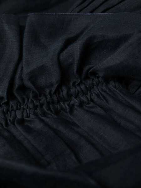 Rochii lungi Chloe Ruffle Ramie Midi Dress With Back Zip Blue Femei (BM 14615339) 5