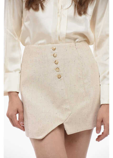 Fuste scurte THE GARMENT Tweed Taranto Miniskirt With Decorative Buttons Beige Femei (BM 14615879) 2