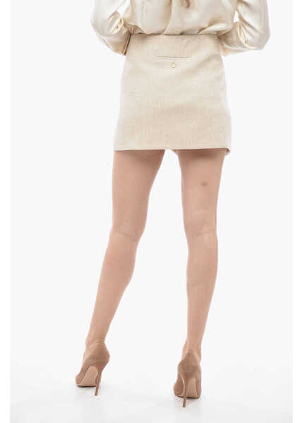 Fuste scurte THE GARMENT Tweed Taranto Miniskirt With Decorative Buttons Beige Femei (BM 14615879) 4