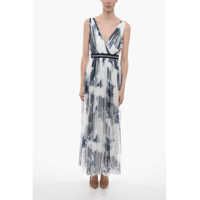 Rochii lungi Tie Dye Tulle Maxidress With Jeweled Belt Femei