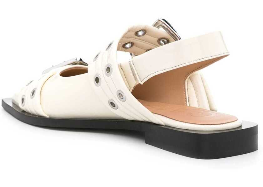 Balerini Ganni Feminine Buckle slingback Ballerinas EGRET Femei (BM 14628563) 3