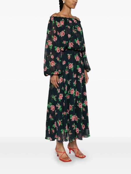 Rochii ROTATE Birger Christensen Maxi Multicolor Dress With All-Over Roses Print In Chiffon Woman MULTICOLOR Femei (BM 14636009) 3