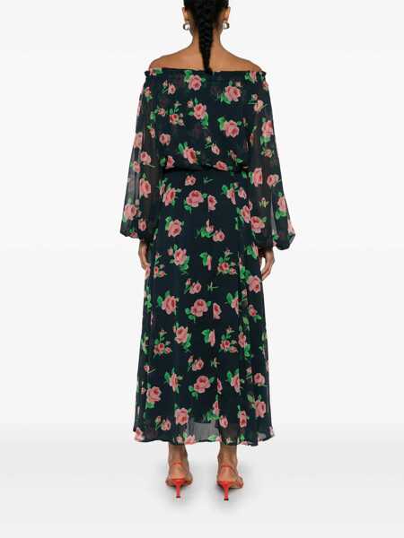 Rochii ROTATE Birger Christensen Maxi Multicolor Dress With All-Over Roses Print In Chiffon Woman MULTICOLOR Femei (BM 14636009) 4