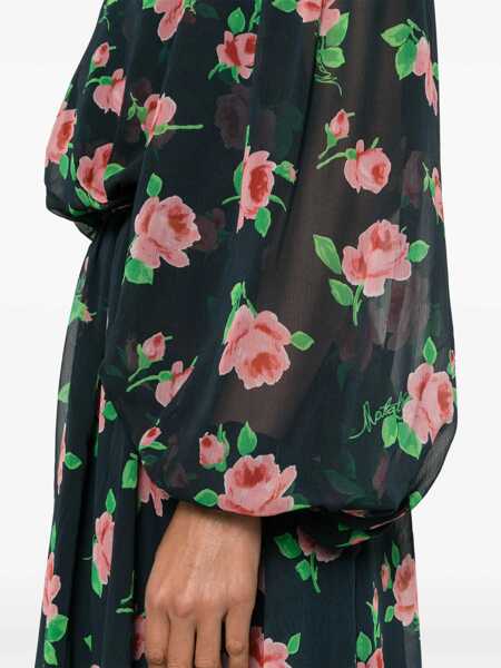 Rochii ROTATE Birger Christensen Maxi Multicolor Dress With All-Over Roses Print In Chiffon Woman MULTICOLOR Femei (BM 14636009) 5