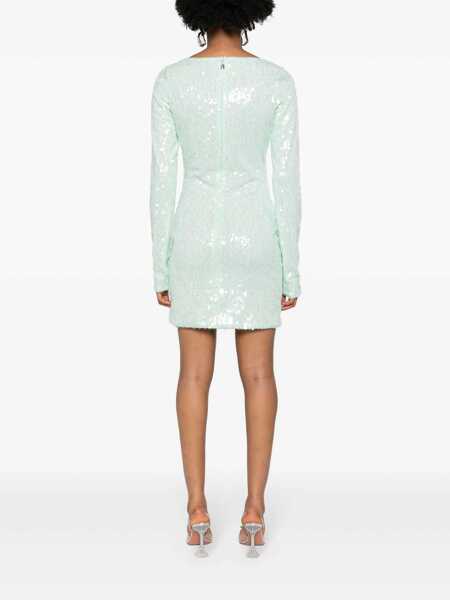 Rochii ROTATE Birger Christensen Mini Green Dress With All-Over Sequins In Recycled Fabric Woman GREEN Femei (BM 14636018) 4