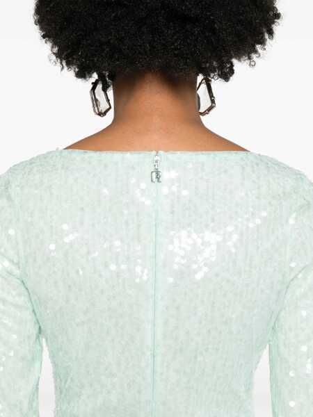 Rochii ROTATE Birger Christensen Mini Green Dress With All-Over Sequins In Recycled Fabric Woman GREEN Femei (BM 14636018) 5