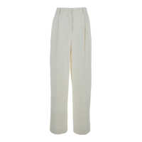 Pantaloni scurti White High-Waist Pants With Pences In Cotton Blend Woman Femei