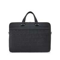 Genti Salvatore Ferragamo Black Leather Business Gancini Top Handle Bag Barbati