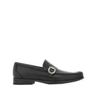 Mocasini Salvatore Ferragamo Black Leather Caspian Loafers Barbati