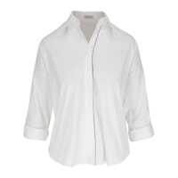 Camasi Oversized White Shirt With Monile Detail In Cotton Blend Woman Femei