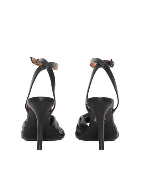 Sandale Via Roma 15 Black leather sandals Black   Femei (BM 14651399) 2