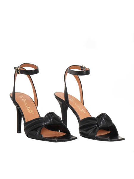 Sandale Via Roma 15 Black leather sandals Black   Femei (BM 14651399) 3