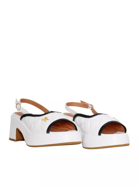 Sandale Via Roma 15 White leather sandals White Femei (BM 14651465) 2