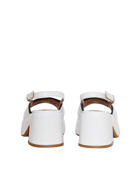 Sandale Via Roma 15 White leather sandals White Femei (BM 14651465) 3