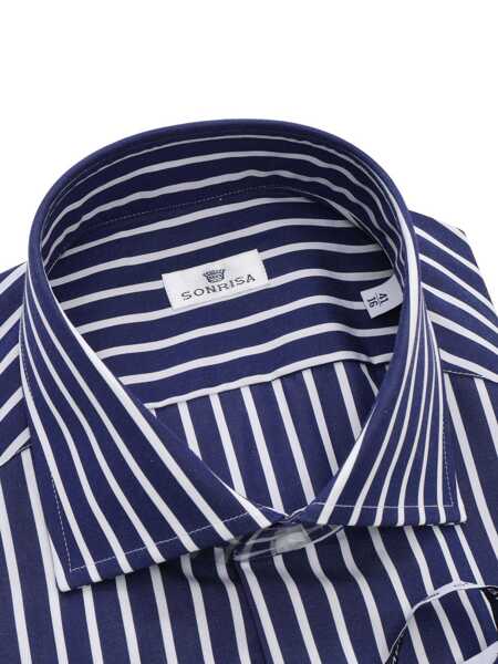 Camasi casual Sonrisa Blue and white striped shirt Blue Barbati (BM 14651783) 2