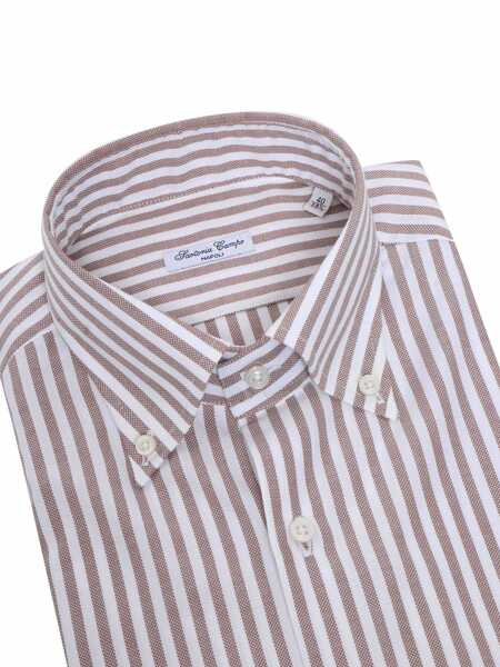 Camasi casual Sartoria Del Campo-Sonrisa Brown striped shirt Multicolor Barbati (BM 14651801) 2