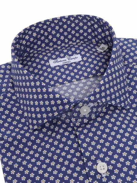 Camasi casual Sartoria Del Campo-Sonrisa Blue floral shirt Blue Barbati (BM 14651807) 2