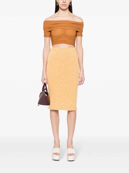 Fuste Fabiana Filippi Orange midi pencil skirt Orange Femei (BM 14652044) 2