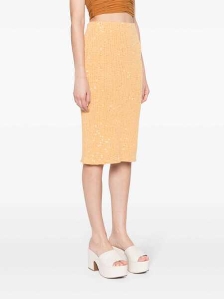 Fuste Fabiana Filippi Orange midi pencil skirt Orange Femei (BM 14652044) 3