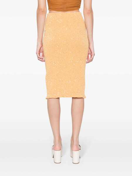 Fuste Fabiana Filippi Orange midi pencil skirt Orange Femei (BM 14652044) 4