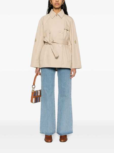 Paltoane Fay Short brown trench coat Brown Femei (BM 14652152) 2