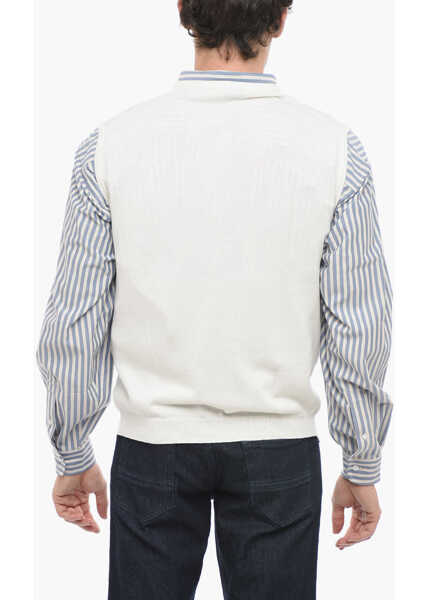 Cardigane CORNELIANI Cc Brothers V-Neck Sleeveless Cardigan Beige Barbati (BM 14659100) 2