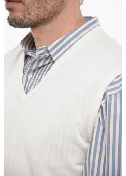 Cardigane CORNELIANI Cc Brothers V-Neck Sleeveless Cardigan Beige Barbati (BM 14659100) 3