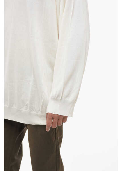 Pulovere HED MAYNER Lightweight Cotton Crew-Neck Sweater White Barbati (BM 14659208) 3