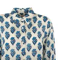 Camasi Mc2 Saint Barth Dama - Camasi Mc2 Saint Barth MC2 Saint Barth Jaipur Flower Print Linen Shirt WHITE, BLUE Femei (BM 14664986) - B-mall.ro