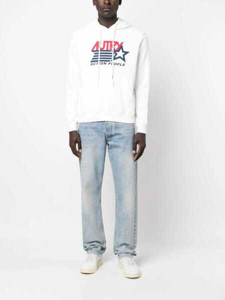 Bluze de trening AUTRY Logo Print Brushed Cotton Hoodie Beige Barbati (BM 14667404) 2