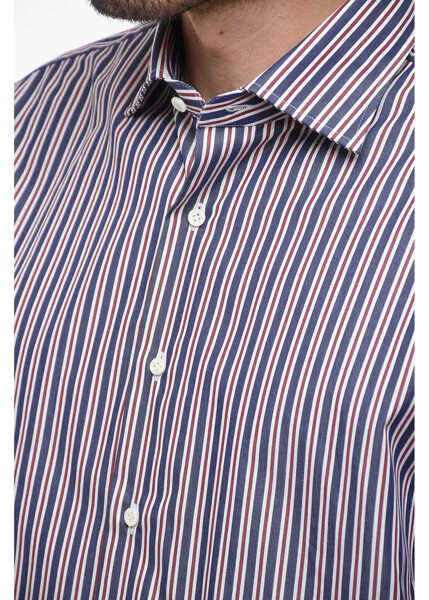 Camasi casual Alessandro Gherardi Spread Collar Pencil Striped Shirt Blue Barbati (BM 14667410) 3