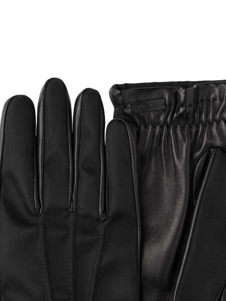 Manusi Prada Prada Fabric And Tassel Gloves Accessories Black Barbati (BM 14669999) 2