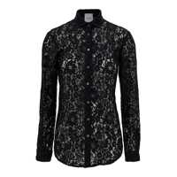 Camasi Black Shirt With Classic Collar And Buttons In Lace Woman Femei