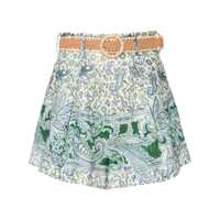 Pantaloni casual Zimmermann Paisley Print Linen Shorts Femei