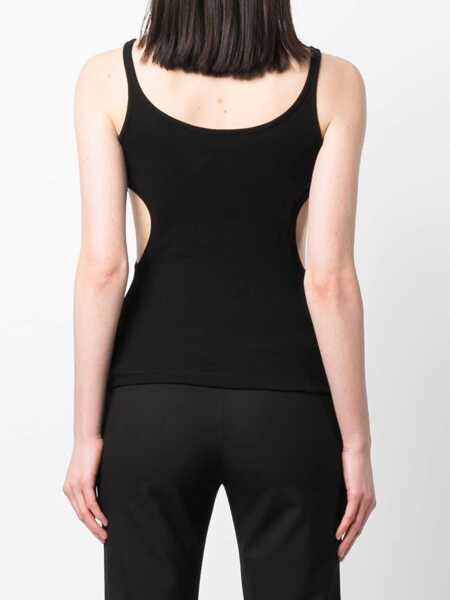 Maiouri Off-White Ribbed Stretch Cotton Meteor Tank Top Black Femei (BM 14695136) 4