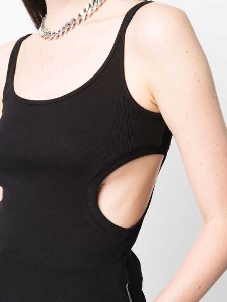 Maiouri Off-White Ribbed Stretch Cotton Meteor Tank Top Black Femei (BM 14695136) 5