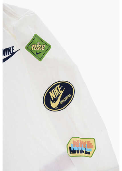 Tricouri Nike Long Sleeve Retro Sticker Crew-Neck T-Shirt White Baieti (BM 14695139) 3