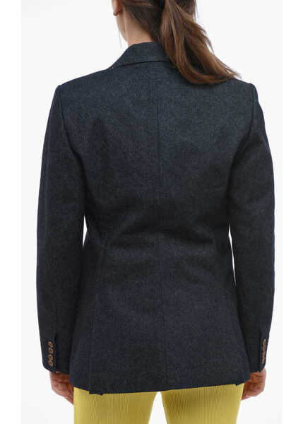 Sacouri Chloe Single-Breasted Denim Blazer With Flap Pockets Blue Femei (BM 14695157) 2