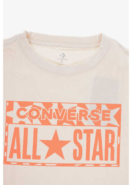 Tricouri Converse All Star Loose Fit Crew-Neck T-Shirt Beige Baieti (BM 14695334) 2