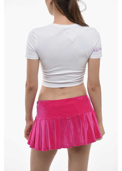 Tricouri ADRIANA HOT COUTURE Rhinestone Logo Crew-Neck T-Shirt White Femei (BM 14695517) 2