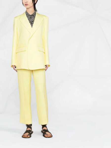 Sacouri Chloe Buttonless Pure Silk Blazer With Peak Lapel Yellow Femei (BM 14695529) 2