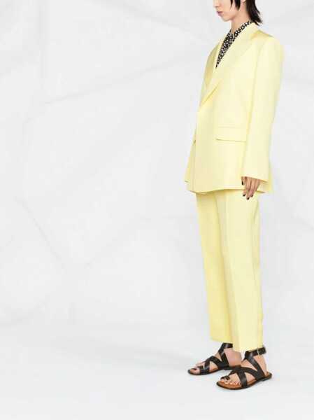 Sacouri Chloe Buttonless Pure Silk Blazer With Peak Lapel Yellow Femei (BM 14695529) 3