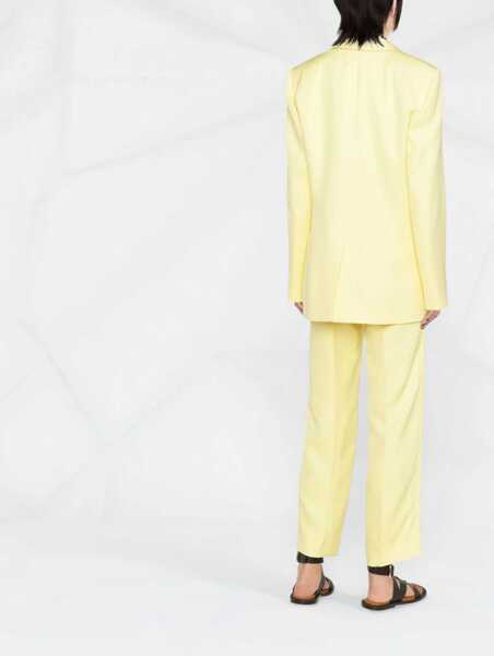 Sacouri Chloe Buttonless Pure Silk Blazer With Peak Lapel Yellow Femei (BM 14695529) 4
