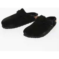 Saboti Suede Boston Mules With Fur Lining Barbati