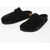 Birkenstock Suede Boston Mules With Fur Lining Black