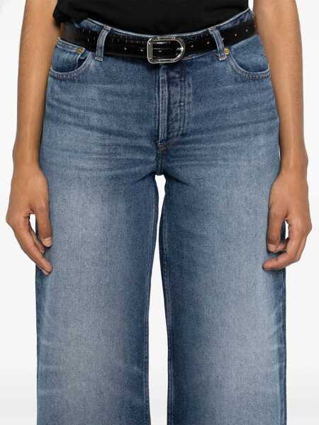 Blugi evazati A.P.C. Elisabeth Blue Straight Jeans With Branded Button In Denim Woman BLUE Femei (BM 14697608) 5